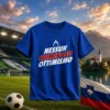 Calcio Sloveno T-shirt blu con scritta Nessun Criminoso Ottimismo, merchandise Il Calcio Sloveno